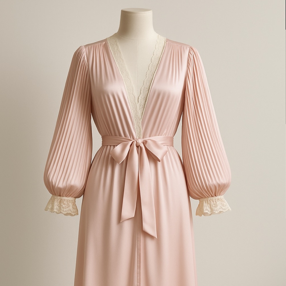 Vintage lace trim robe